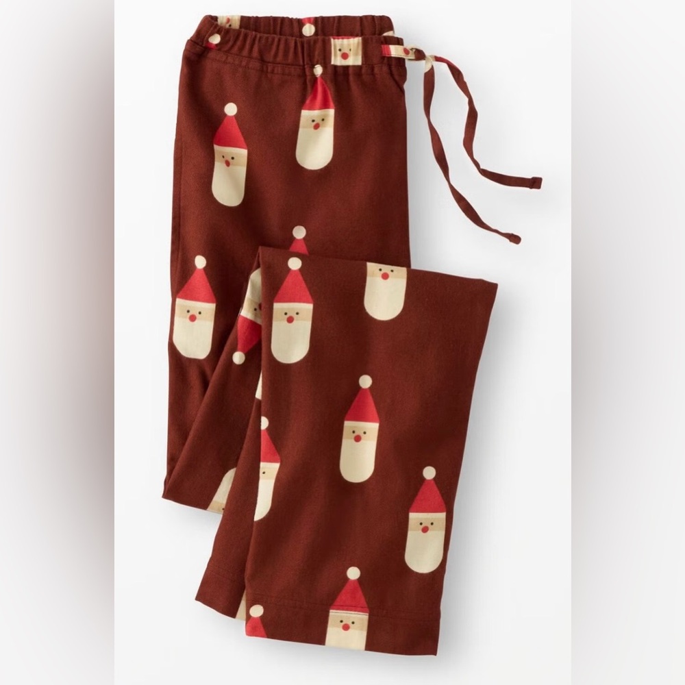 Festive Santa Print Brown Pants‎